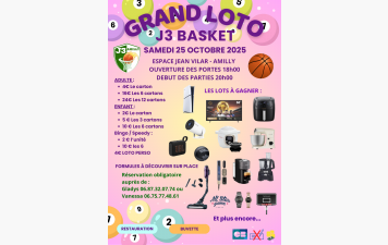 GRAND LOTO J3 BASKET - Samedi 25 Octobre 2025