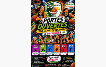 Portes Ouvertes J3 Amilly Basket : Viens faire un essai gratuit en septembre !