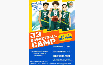 🏀 J3 AMILLY BASKET : UN STAGE BASKET POUR LES JEUNES DE 7 À 14 ANS